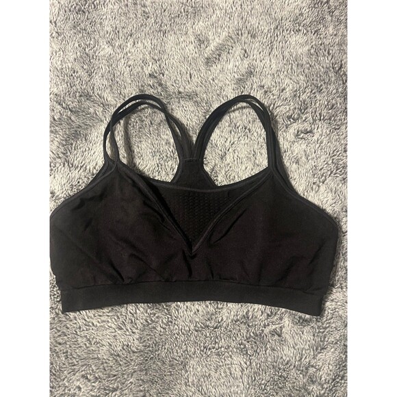 NWOT GapBody Seamless Racerback Mesh Wireless Bralette Size Large - Black - Picture 1 of 3